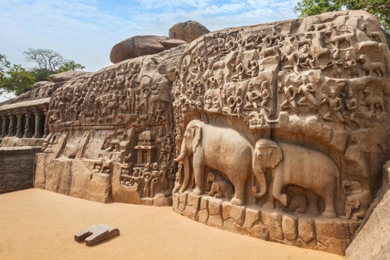 India Tamil Nadu Mamallapuram Elephant Statue C202010350